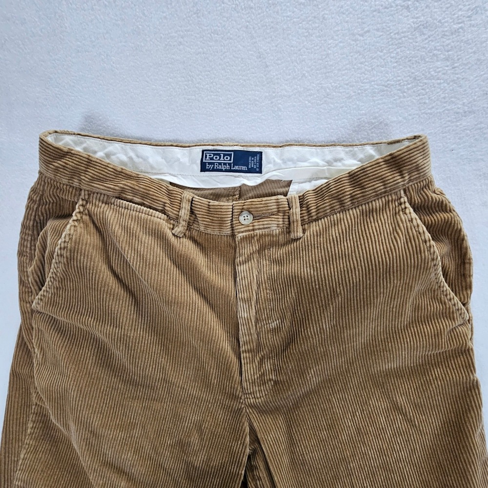Polo Ralph Lauren Mens Tan Brown Wide Wale Corduroy Pants 32x30 Classic Trousers